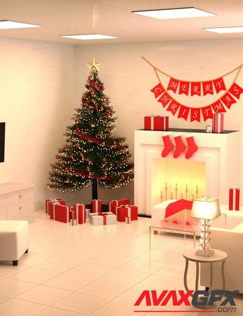 Modern Christmas Living Room