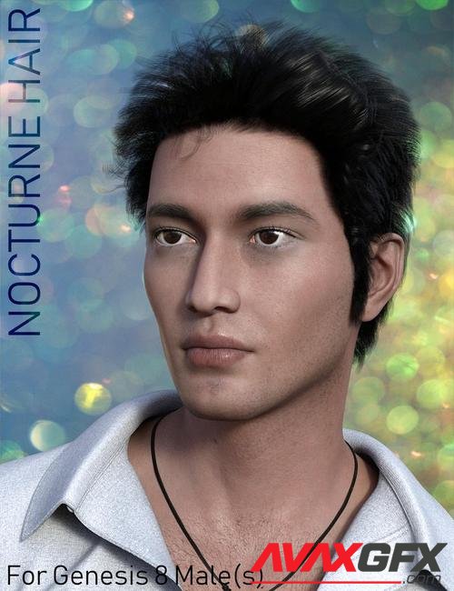 Nocturne Hair for Genesis 8 Male(s)