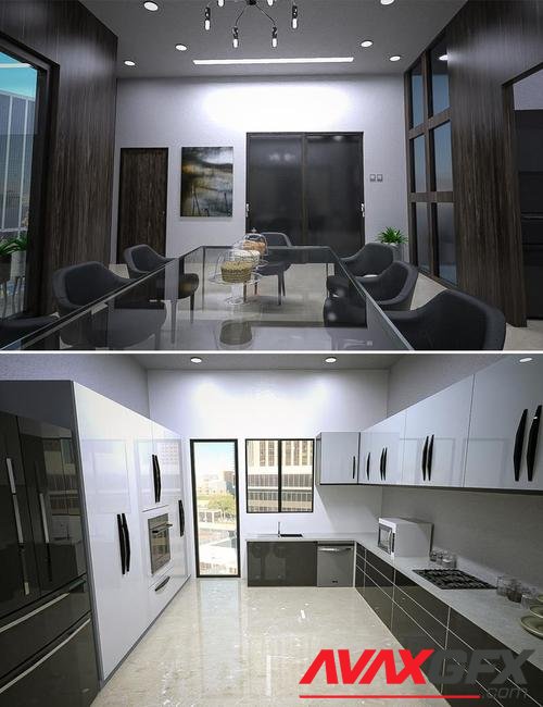 High Rise Kitchen and Dining Room