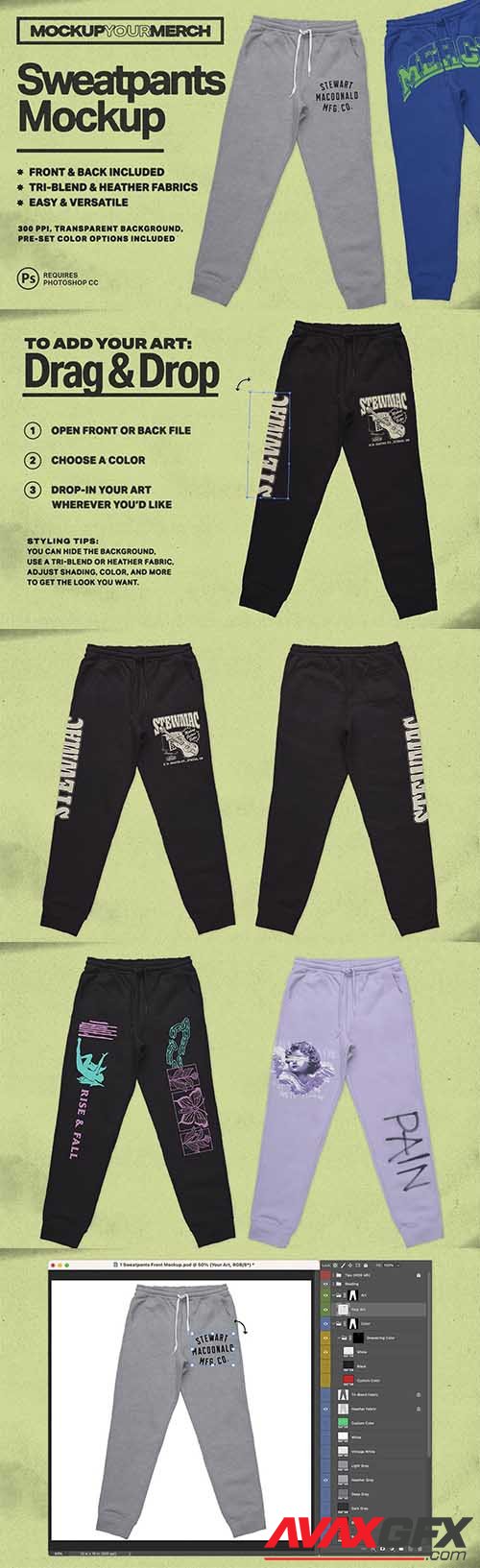 CreativeMarket - Sweatpants Merch Mockup 6365147