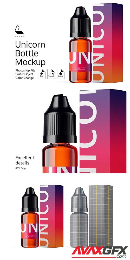 CreativeMarket - Unicorn Bottle Mockup 6360457