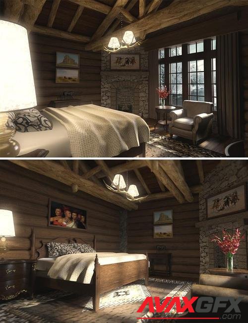 Log House Bedroom