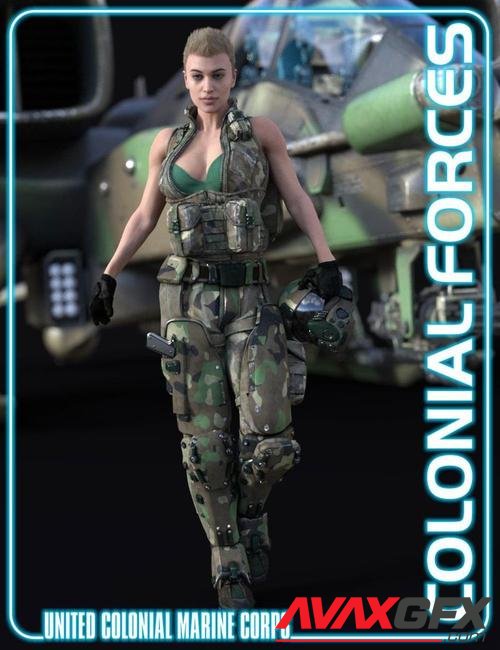 Colonial Forces Add-on for Tactical Assault Outfit for Genesis 8 Female(s)