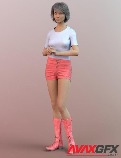 Tall Lace Boots for Genesis 8 Female