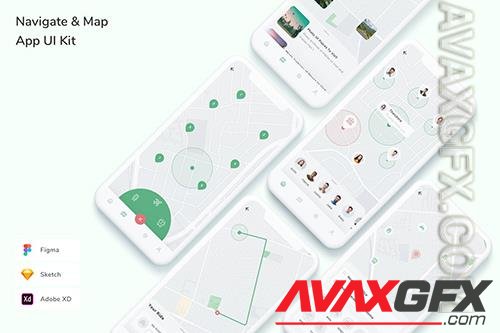 Map & Navigation App UI Kit PKCVZTM