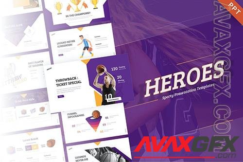 Heroes Creative Animated Sport PowerPoint Template 38CFJYL