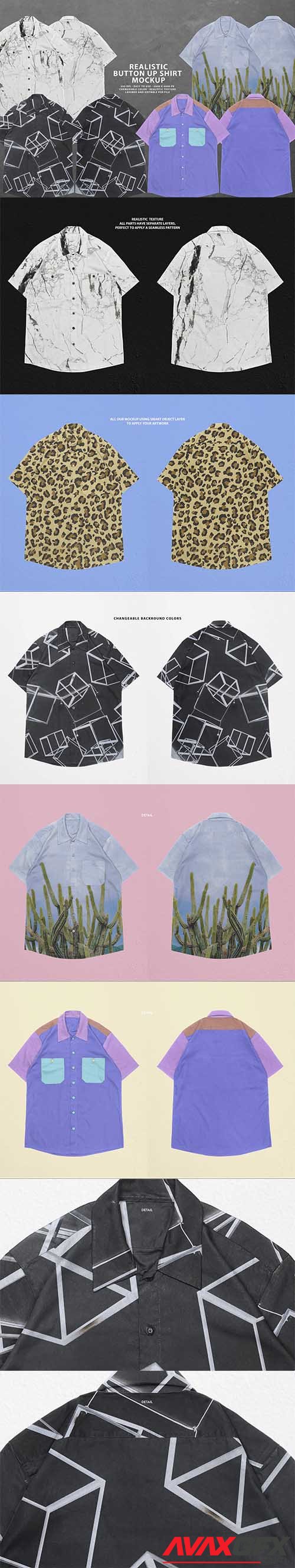 CreativeMarket - Realistic Button-Up Shirt Mockup 5931439