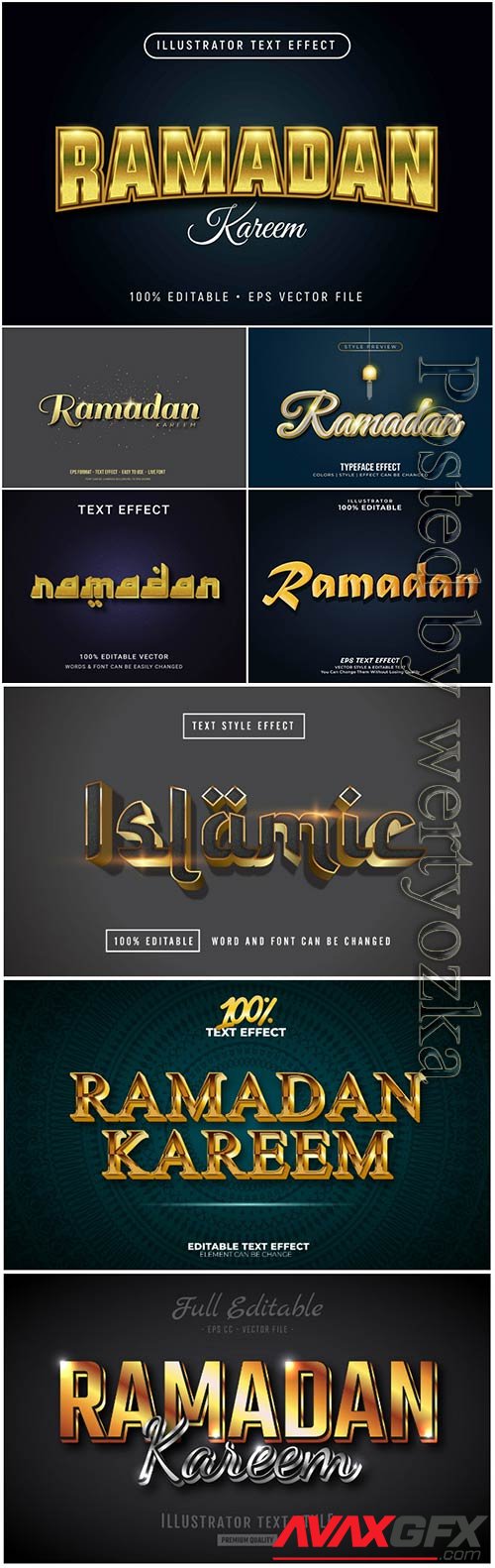 Ramadan vector text effect