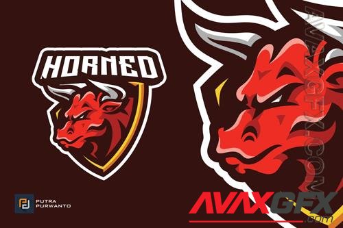 Bull Shield Badge Mascot Esport Logo