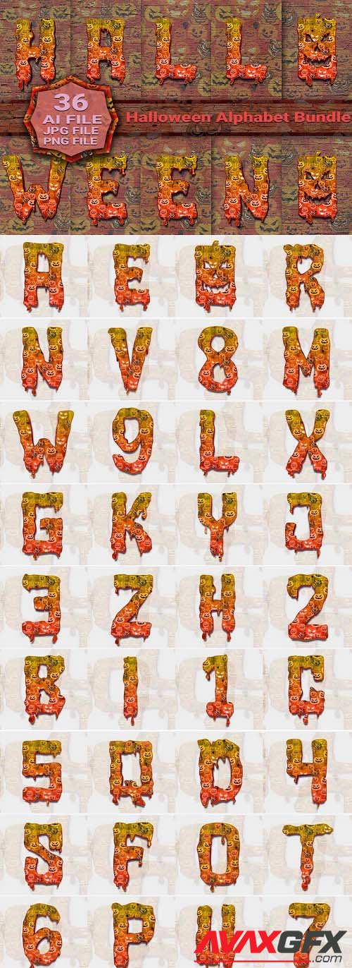 Halloween Dropping Blood Alphabet Bundle