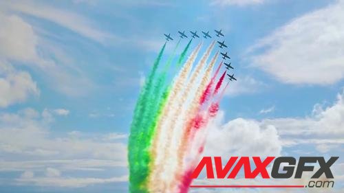 MotionArray – Acrobatic Planes Trailing Italian Colors 1029941