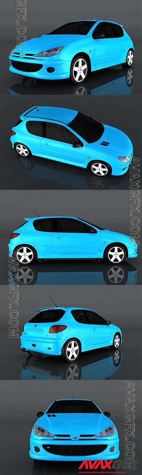 2004 Peugeot 206 RC 3d model Model o175679