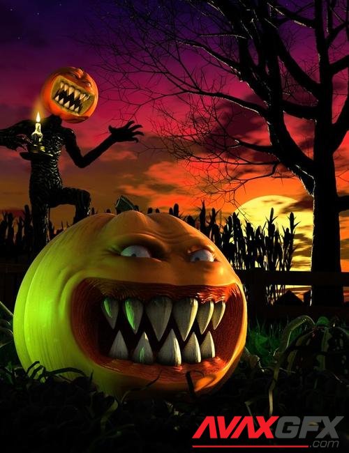Evil Pumpkin HD for Genesis 8 Male