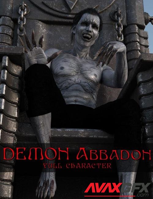 Demon Abbadon Character & Universal Kit for Genesis 8 Male