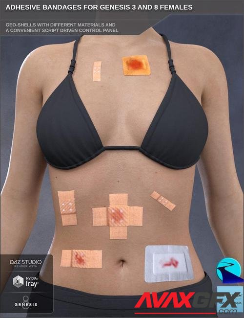 Adhesive Bandages for Genesis 3 and 8 Female(s)