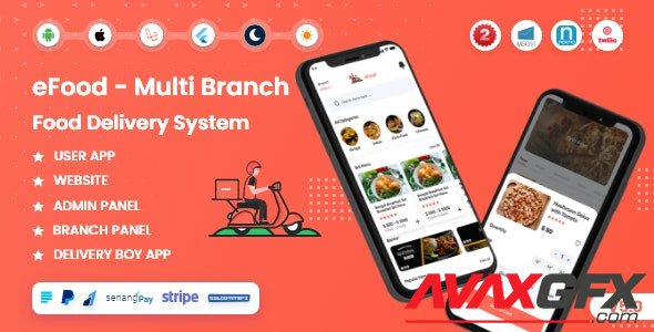 CodeCanyon - eFood - Food Delivery App with Laravel Admin Panel + Delivery Man App v5.0 - 30320338 - NULLED
