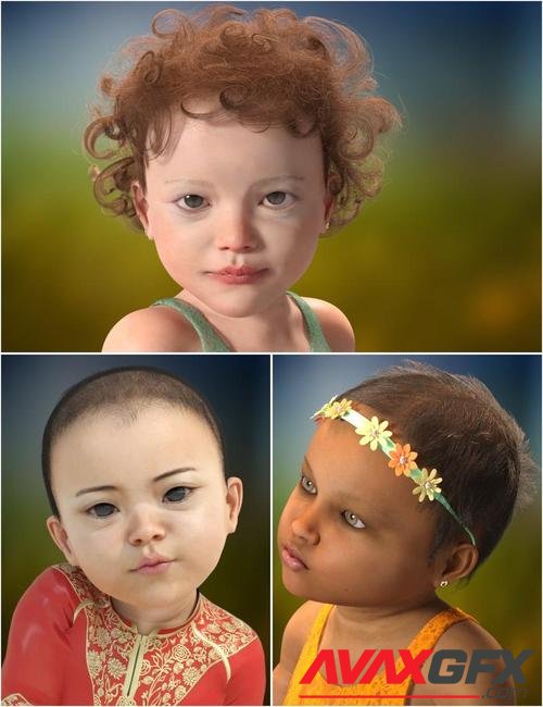 Cute Baby Hairs for Genesis 8 Female(s)