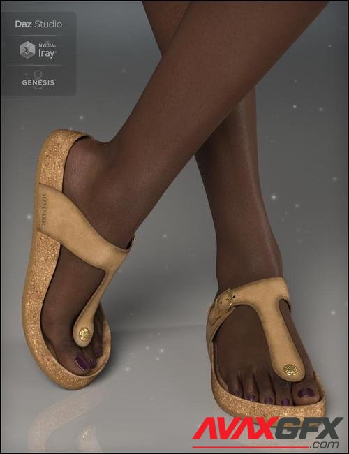 Summer Style Sandals for Genesis 8 Female(s)
