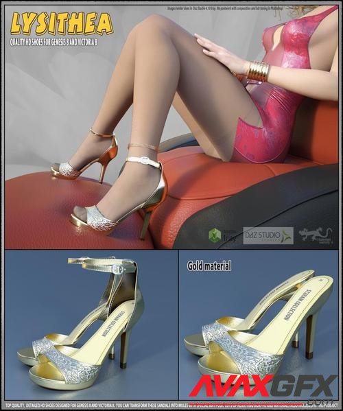 Lysithea Shoes - for Genesis 8 and Victoria 8