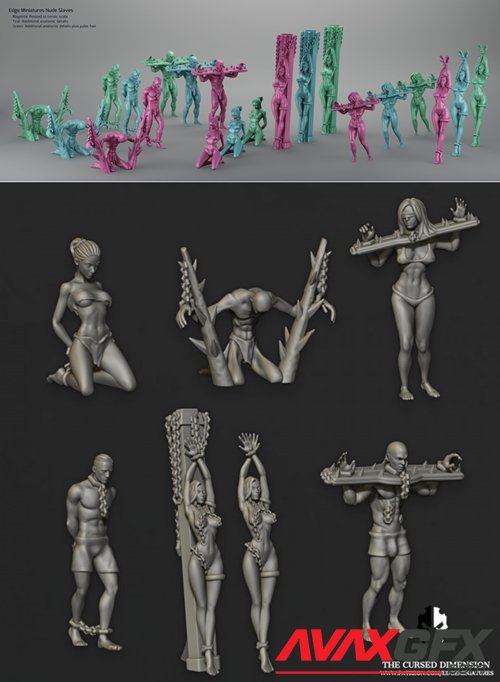 Edge Miniatures Nude Slaves – 3D Printable STL