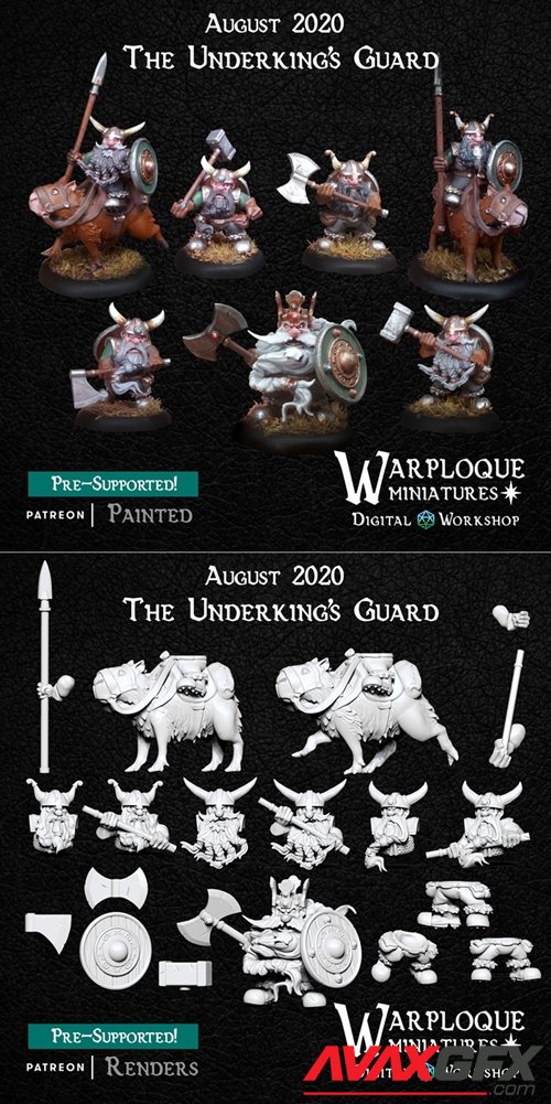 Warploque Miniatures - The Underkings Guard – 3D Printable STL