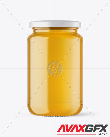 Clear Glass Jar with Honey Mockup 64558