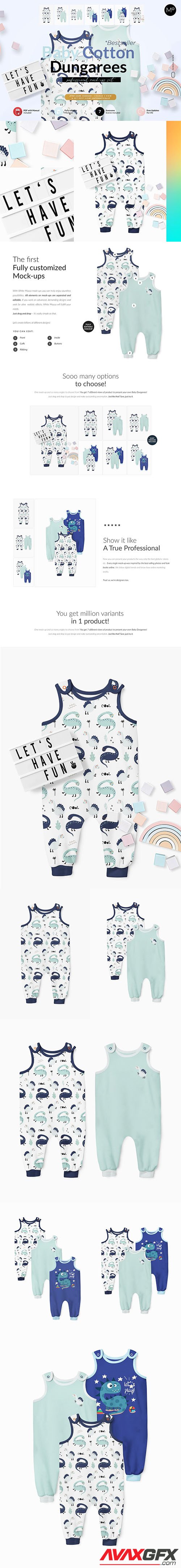 CreativeMarket - Baby Cotton Dungarees Mock-ups 5933223