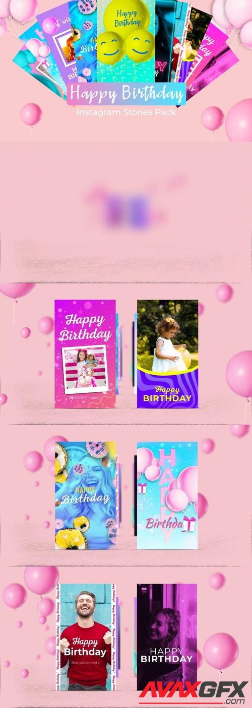 MotionArray – Happy Birthday Instagram Stories Pack 616866