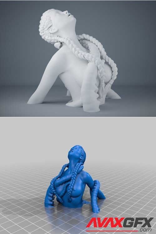Octopus and woman – 3D Printable STL