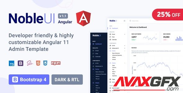 ThemeForest - NobleUI v1.1.1 - Angular 11+ Admin Template - 28512297