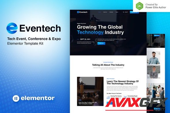 ThemeForest - Eventech v1.0.0 - Tech Event Conference Expo Elementor Template Kit - 34041070