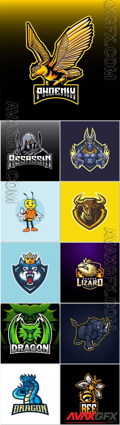 Mascot logo design set premium vector vol 1