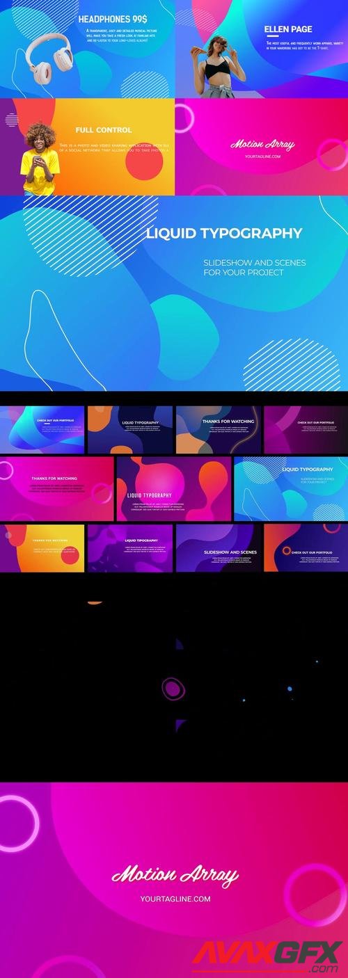 MotionArray – Liquid Typography Slideshow And Scenes 1009039