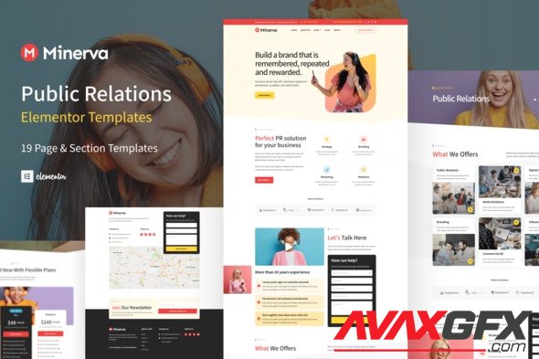 ThemeForest - Minerva v1.0.0 - Public Relation & Creative Agency Elementor Template Kit - 34013771