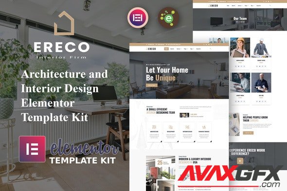 ThemeForest - Ereco v1.0.0 - Architecture & Interior Design Elementor Template Kit - 34003025