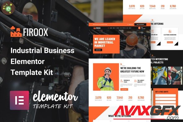 ThemeForest - Firoox v1.0.0 - Industrial Business Elementor Template Kit - 34002687