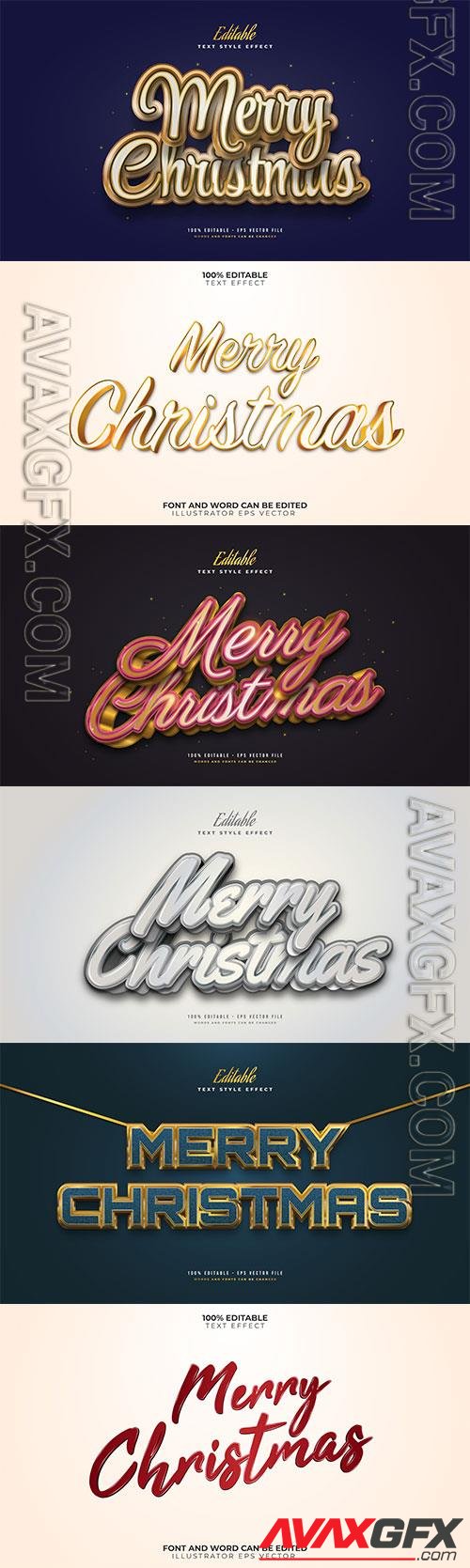 2022 New year, Merry christmas editable text effect premium vector vol 12