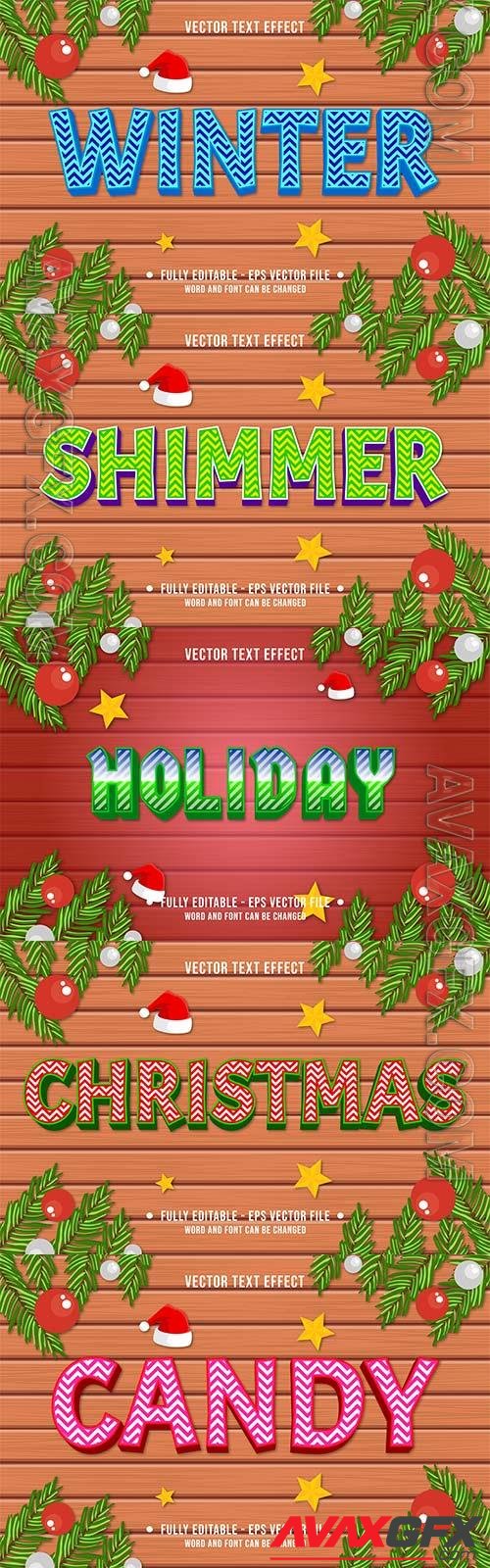 2022 New year, Merry christmas editable text effect premium vector vol 18