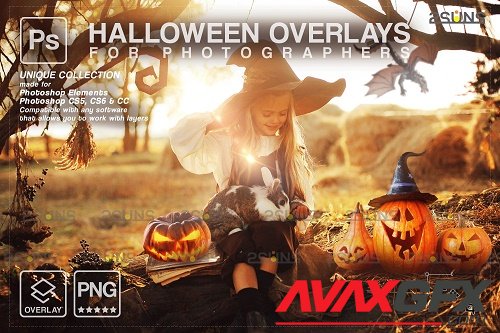 Halloween clipart Halloween overlay, Photoshop overlay V16 - 1584034