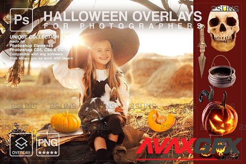 Halloween clipart Halloween overlay, Photoshop overlay V17 - 1584035