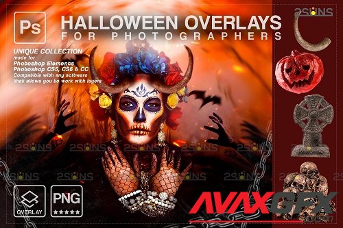 Halloween clipart Halloween overlay, Photoshop overlay V26 - 1584059
