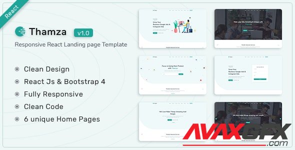 ThemeForest - Thamza v1.0 - React Js Landing Page Template - 34023469