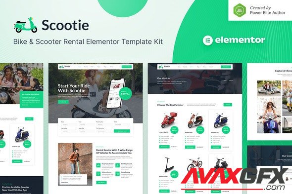 ThemeForest - Scootie v1.0.0 - Bike & Scooter Rental Elementor Template Kit - 34051477