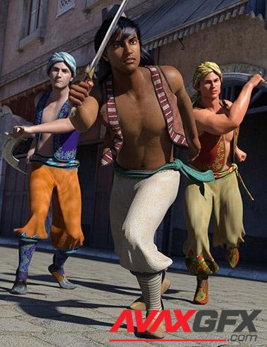 Ali Baba dForce Clothing and Hair for Genesis 8 Male(s)