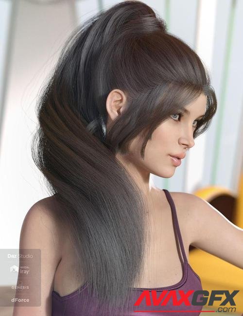 dForce Lea Hair for Genesis 3 and 8 Females(s)