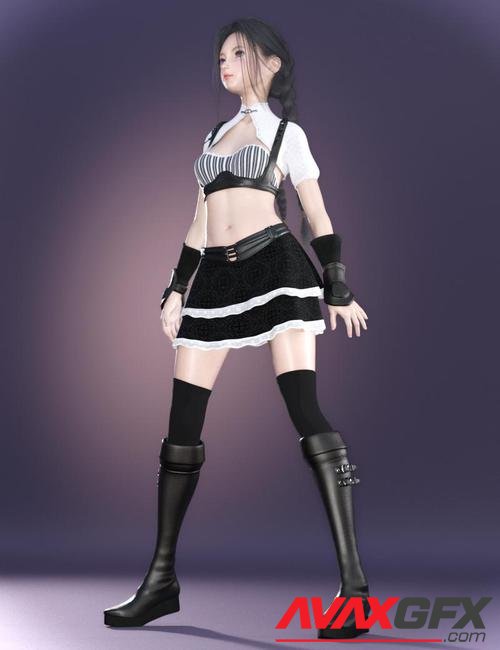 dForce Doll Fighter Outfit for Genesis 8 Female(s)