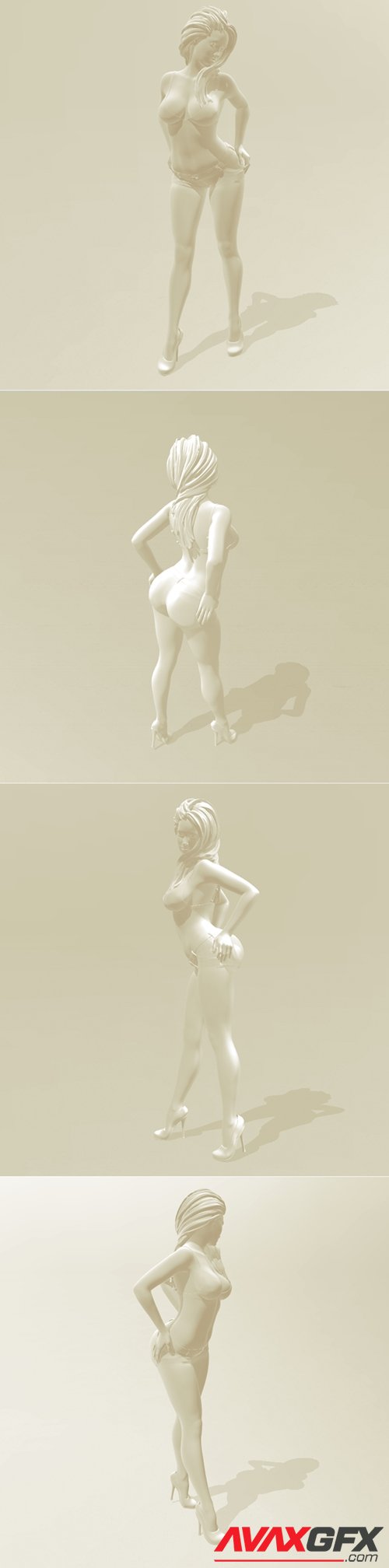 Woman in shorts – 3D Printable STL