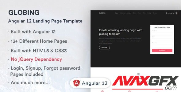 ThemeForest - Globing v1.0.0 - Angular 12 Landing Page Template - 33515288