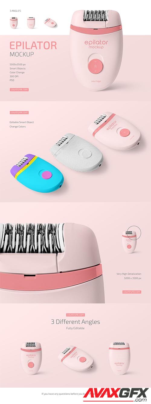 CreativeMarket - Epilator Mockup Set 6450910