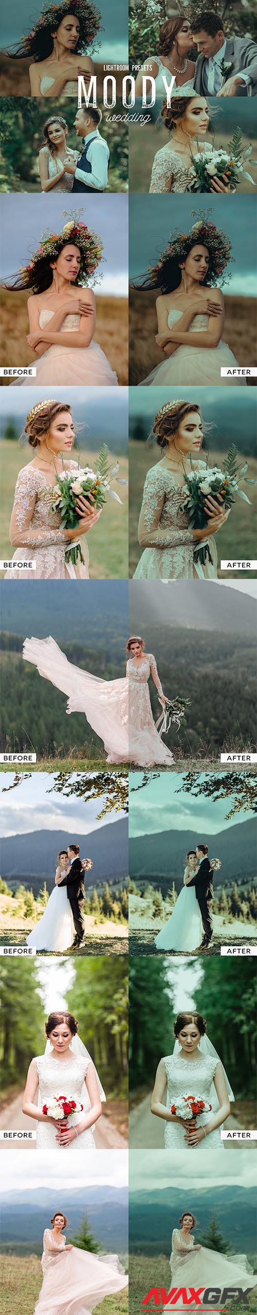 CreativeMarket - 10 Moody Wedding Lightroom Presets 6529447